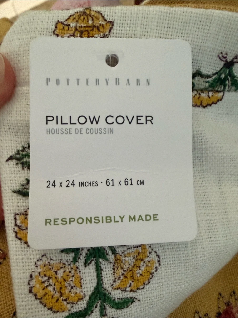Pottery Barn Redmond Embroidered Reversible Pillow Cover 24” x 24” *DETAILS*